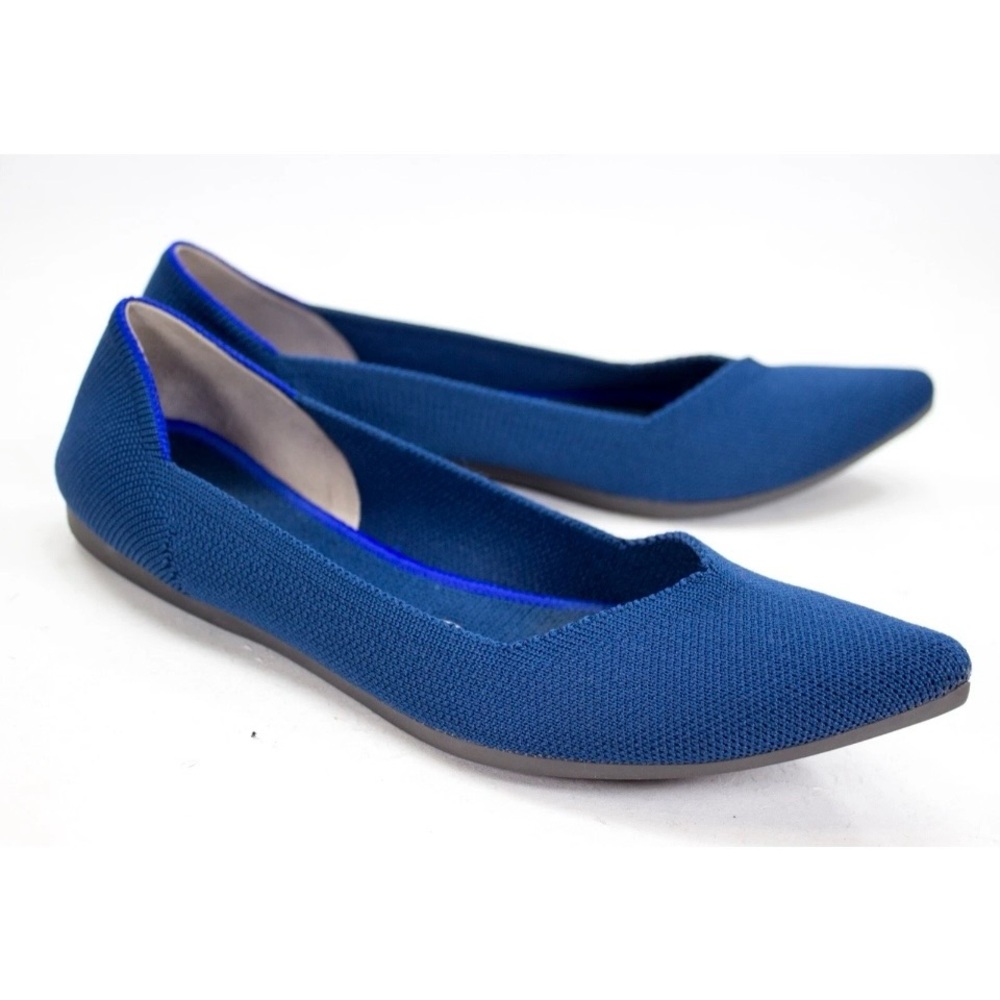 Rothy’s The Point Womens Size US 8 Navy Blue Knit Ballet Classic Preppy Flats